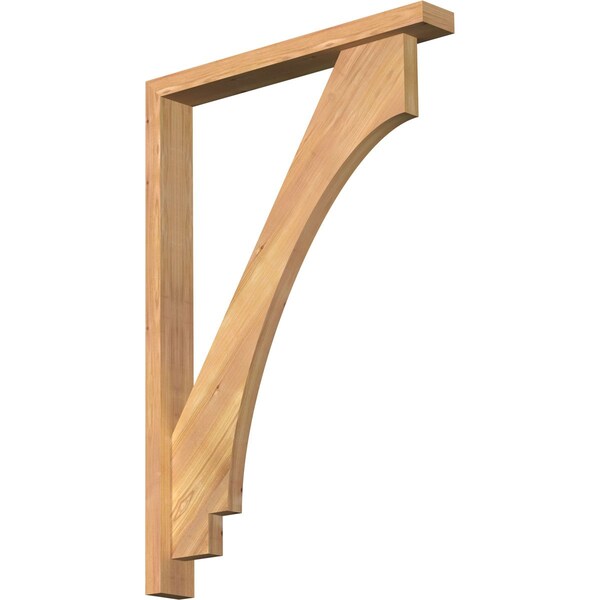 Ekena Millwork Imperial Block Smooth Bracket w/ Offset Brace, Western Red Cedar, 3 1/2"W x 26"D x 38"H BKT0402X26X38IMP05SWR - main